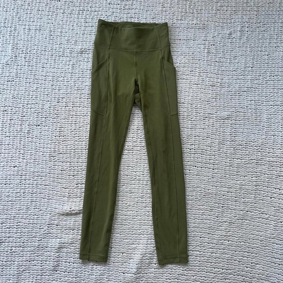 Lululemon Bronze Green Invigorate 25" Tight - Size 2 - Picture 2 of 7